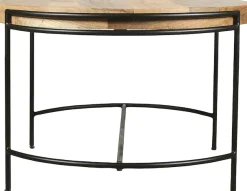 byLIVING Couchtisch »Hanna« massive Mango Tischplatte 35mm und schwarzen Metallbeinen, rund 60cm