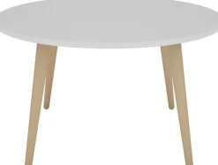byLIVING Couchtisch »LASSE« Tischplatte weiß, Gestell Buche natur, Breite: 80 cm