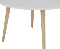 byLIVING Couchtisch »LASSE« Tischplatte weiß, Gestell Buche natur, Breite: 80 cm