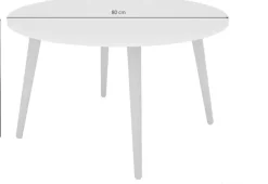 byLIVING Couchtisch »LASSE« Tischplatte weiß, Gestell Buche natur, Breite: 80 cm
