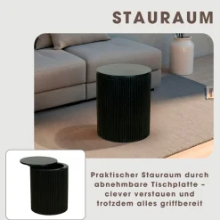 byLIVING Couchtisch »OWEN« Schwarz, Tischplatte zum Abnehmen, Stauraum, Breite: 40 oder 80 cm