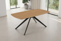 byLIVING Esstisch »JASON« Tischplatte Eiche natur, bis 100 kg, Spinnenfußgestell, 6 Sitzplätze