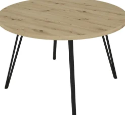 byLIVING Esstisch »Marta« 1 Stk. tlg. mit 120cm runder Tischplatte in Artisan Eiche Optik und Metallbeinen
