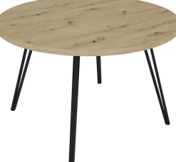 byLIVING Esstisch »Marta« 1 Stk. tlg. mit 120cm runder Tischplatte in Artisan Eiche Optik und Metallbeinen
