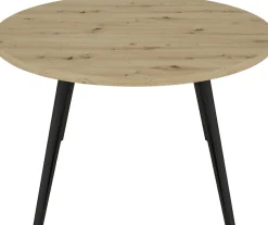 byLIVING Esstisch »Marta« 1 Stk. tlg. mit 120cm runder Tischplatte in Artisan Eiche Optik und Metallbeinen