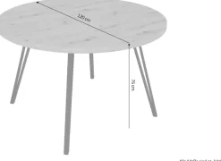 byLIVING Esstisch »Marta« 1 Stk. tlg. mit 120cm runder Tischplatte in Artisan Eiche Optik und Metallbeinen