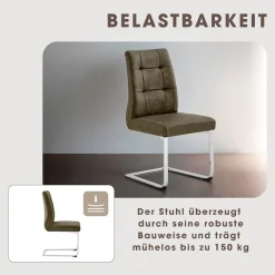 byLIVING Esszimmerstuhl »Marlen XXL« (Set) 2 Stk.bis zu 150 kg belastbar, Vintage-Bezug, Freischwinger