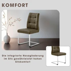 byLIVING Esszimmerstuhl »Marlen XXL« (Set) 2 Stk.bis zu 150 kg belastbar, Vintage-Bezug, Freischwinger