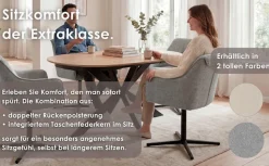 byLIVING Esszimmerstuhl »MEXICO« (Set) 2 Stk.360° drehbar, Taschenfederkern, Doppelte Aufpolsterung im Rücken
