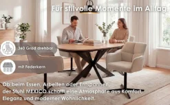byLIVING Esszimmerstuhl »MEXICO« (Set) 2 Stk.360° drehbar, Taschenfederkern, Doppelte Aufpolsterung im Rücken
