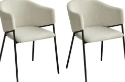byLIVING Esszimmerstuhl »YORK« (Set) 2 Stk.Strukturstoff in beige, bis 110 kg, Schaumstoff, 4-Fußgestell