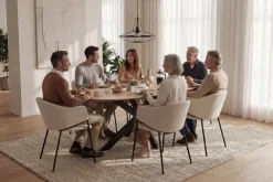 byLIVING Esszimmerstuhl »YORK« (Set) 2 Stk.Strukturstoff in beige, bis 110 kg, Schaumstoff, 4-Fußgestell