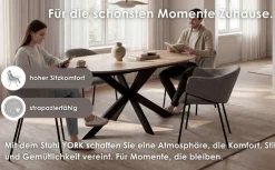 byLIVING Esszimmerstuhl »YORK« (Set) 2 Stk.Strukturstoff in beige, bis 110 kg, Schaumstoff, 4-Fußgestell