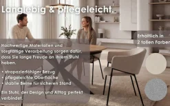 byLIVING Esszimmerstuhl »YORK« (Set) 2 Stk.Strukturstoff in beige, bis 110 kg, Schaumstoff, 4-Fußgestell