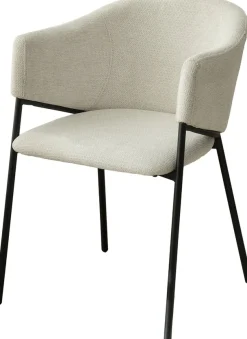 byLIVING Esszimmerstuhl »YORK« (Set) 2 Stk.Strukturstoff in beige, bis 110 kg, Schaumstoff, 4-Fußgestell