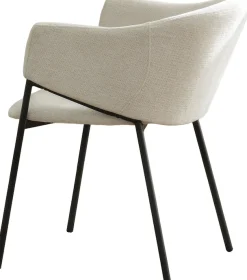 byLIVING Esszimmerstuhl »YORK« (Set) 2 Stk.Strukturstoff in beige, bis 110 kg, Schaumstoff, 4-Fußgestell