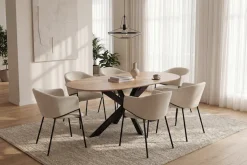 byLIVING Esszimmerstuhl »YORK« (Set) 2 Stk.Strukturstoff in beige, bis 110 kg, Schaumstoff, 4-Fußgestell