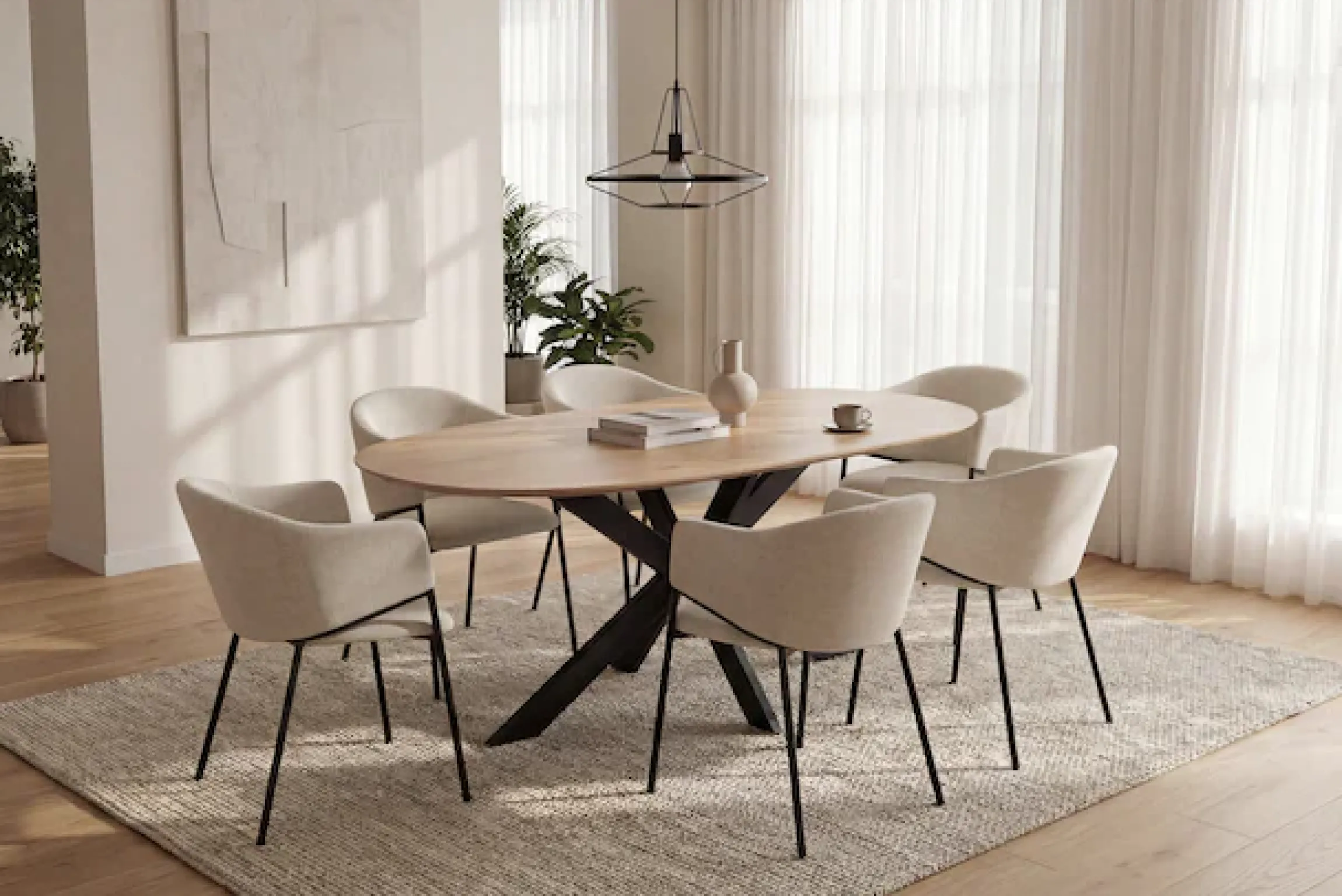 byLIVING Esszimmerstuhl »YORK« (Set) 2 Stk.Strukturstoff in beige, bis 110 kg, Schaumstoff, 4-Fußgestell