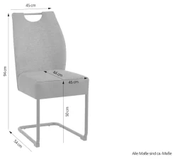 byLIVING Freischwinger »Peter-XXL 2er-Set« (Set) 2 Stk.mit gemütlicher Federkernpolsterung und XXL Belastbarkeit bis zu 150kg