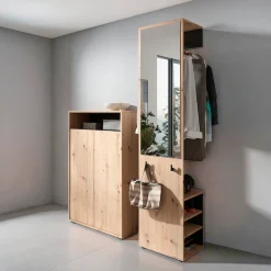 byLIVING Garderoben-Set »Lyon, platzsparender Garderobenschrank mit großem Spiegel« 2-teilig, 2 Stk. tlg.