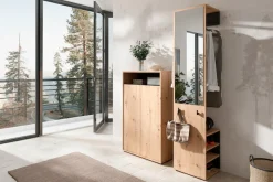 byLIVING Garderoben-Set »Lyon, platzsparender Garderobenschrank mit großem Spiegel« 2-teilig, 2 Stk. tlg.