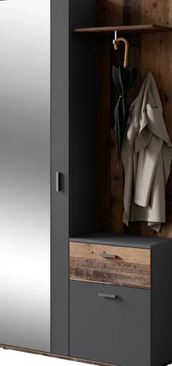 byLIVING Kompaktgarderobe »Jakob« mit großem Spiegel und Ablage, Breite 97 cm