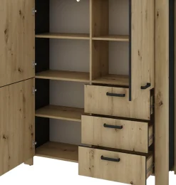 byLIVING Vitrine »Highboard Faro« 1 Stk. tlg. 3 Türen und 3 Schubkästen für maximale Ordnung, verschiedene Farben.