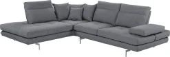 CALIA ITALIA Ecksofa »Toby Wing, B/T: 288/232 cm, Designsofa mit hohem Sitzkomfort, L-Form« Sitztiefenverstell.,wahlw. mit Kissen-Set, Füße chrom glänzend