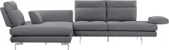 CALIA ITALIA Ecksofa »Toby Wing, B/T: 288/232 cm, Designsofa mit hohem Sitzkomfort, L-Form« Sitztiefenverstell.,wahlw. mit Kissen-Set, Füße chrom glänzend