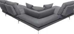 CALIA ITALIA Ecksofa »Toby Wing, B/T: 288/232 cm, Designsofa mit hohem Sitzkomfort, L-Form« Sitztiefenverstell.,wahlw. mit Kissen-Set, Füße chrom glänzend