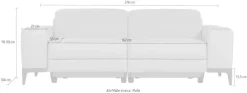 CALIA ITALIA 3-Sitzer »Benja, Designsofa mit erstklassigen Komfortfunktionen zum Wohlfühlen« in Leder, mit elektrischer Relaxfunktion