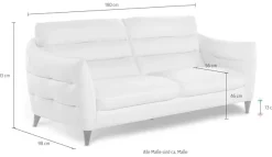 CALIA ITALIA 2-Sitzer »Cabrini, Design trifft erstklassigen Sitzkomfort, bequem und elegant« 180 Breite