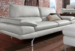 CALIA ITALIA 3-Sitzer »Dave, italienisches Design, erstklassiger Sitzkomfort, Breite 221cm« in zwei Lederqualitäten und toller Detailverarbeitung