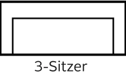 CALIA ITALIA 3-Sitzer »Dave, italienisches Design, erstklassiger Sitzkomfort, Breite 221cm« in zwei Lederqualitäten und toller Detailverarbeitung