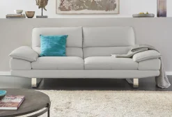 CALIA ITALIA 3-Sitzer »Dave, Sitzkomfort der Extraklasse, tolle Details« Designsofa auf Kufenfuß, in zwei Lederqualitäten
