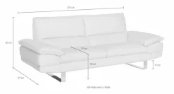 CALIA ITALIA 3-Sitzer »Dave, Sitzkomfort der Extraklasse, tolle Details« Designsofa auf Kufenfuß, in zwei Lederqualitäten