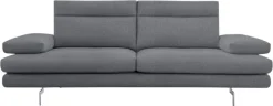 CALIA ITALIA 3-Sitzer »Toby Wing, 208 cm breit, Designsofa mit hohem Sitzkomfort« inklusive Sitztiefenverstellung, Füße in Chrom glänzend