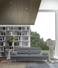 CALIA ITALIA 3-Sitzer »Toby Wing, 208 cm breit, Designsofa mit hohem Sitzkomfort« inklusive Sitztiefenverstellung, Füße in Chrom glänzend