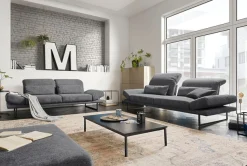 3C Candy 3-Sitzer »Mallow Designsofa mit Komfortfunktionen, modern und bequem,« Verstellbare Armlehne und Kopfteil, manuelle Sitztiefenverstellung