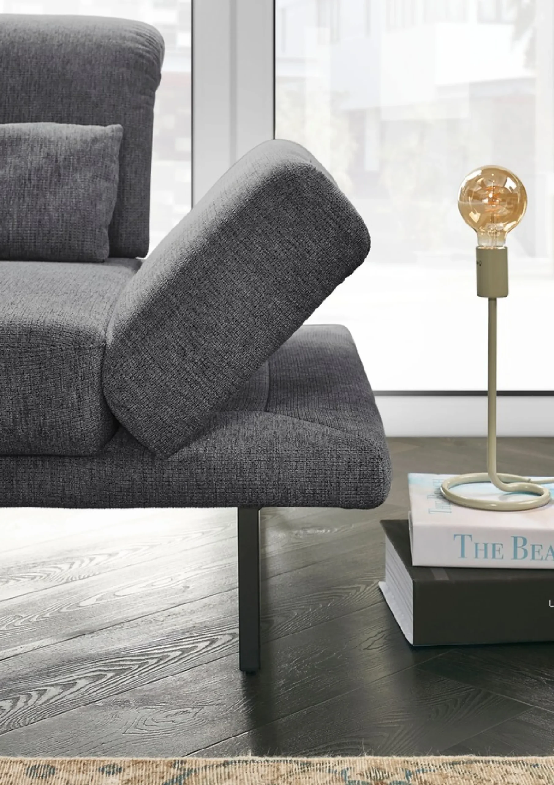 3C Candy 3-Sitzer »Mallow Designsofa mit Komfortfunktionen, modern und bequem,« Verstellbare Armlehne und Kopfteil, manuelle Sitztiefenverstellung