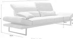 3C Candy 3-Sitzer »Mallow Designsofa mit Komfortfunktionen, modern und bequem,« Verstellbare Armlehne und Kopfteil, manuelle Sitztiefenverstellung