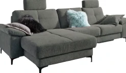 3C Carina Ecksofa »Burnaby bequem und modern, Breite 296cm, 12cm hoher Fuß, L-Form« 2 Kopfstützen, optional mit Schlaf- und motorischer Relaxfunktion