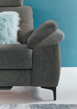 3C Carina Ecksofa »Burnaby bequem und modern, Breite 296cm, 12cm hoher Fuß, L-Form« 2 Kopfstützen, optional mit Schlaf- und motorischer Relaxfunktion