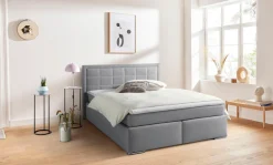 COLLECTION AB Boxbett »ATHENA, Polsterbett wahlweise mit Bettkasten, Strukturstoff-Bezug« Bonnell- oder Taschenfederkernmatratze H2,H3,H4, 140x200/180x200cm