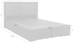 COLLECTION AB Boxbett »ATHENA, Polsterbett wahlweise mit Bettkasten, Strukturstoff-Bezug« Bonnell- oder Taschenfederkernmatratze H2,H3,H4, 140x200/180x200cm