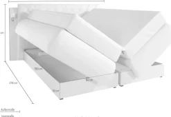 COLLECTION AB Boxspringbett inklusive Bettkasten, LED-Beleuchtung und Topper