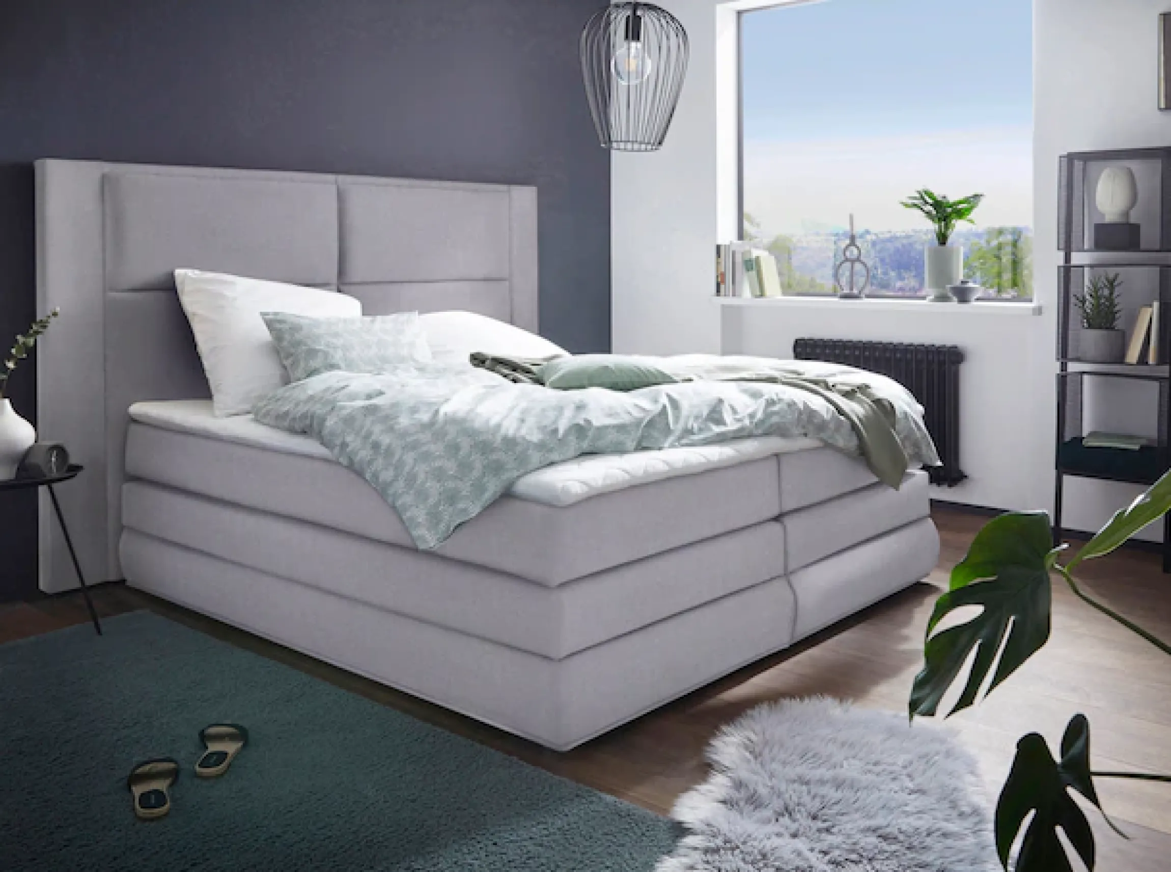 COLLECTION AB Boxspringbett »Copenhagen« inklusive Bettkasten, Topper, wahlweise mit LED-Beleuchtung