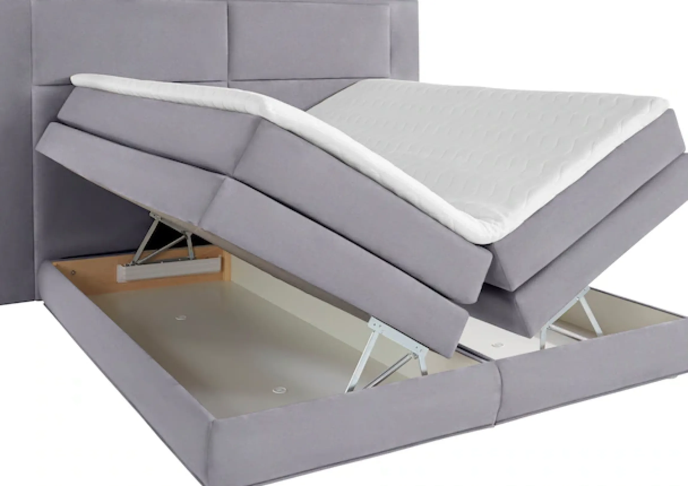 COLLECTION AB Boxspringbett »Copenhagen« inklusive Bettkasten, Topper, wahlweise mit LED-Beleuchtung