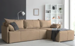 COLLECTION AB Ecksofa »CAB L-Form, B: 263 cm« Schlaffunktion, Bettkasten & 2 Zierkissen, Federkern