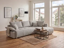 COLLECTION AB Ecksofa »Funtastic L-Form, B: 213 cm, Schlaffunktion, Bettkasten, auch in Cord« Armteilverstellung, Bonnellfederkern, frei stellbar
